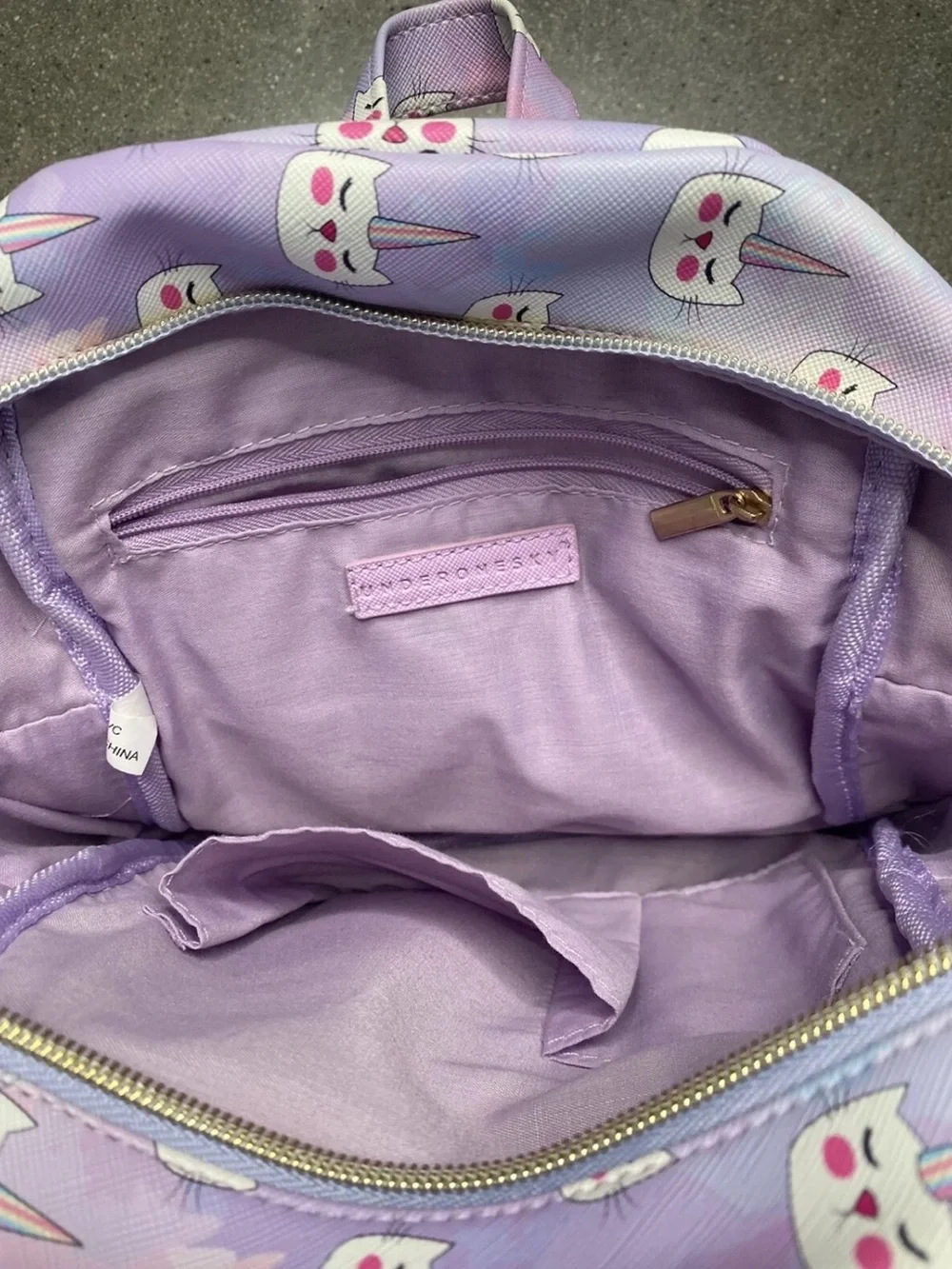 Under One Sky Pastel Unicorn Cat Mini Backpack - Lavender & Pink